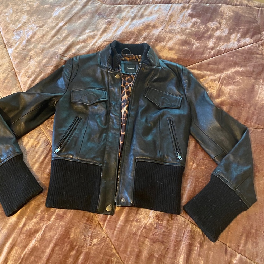 Black leather jacket